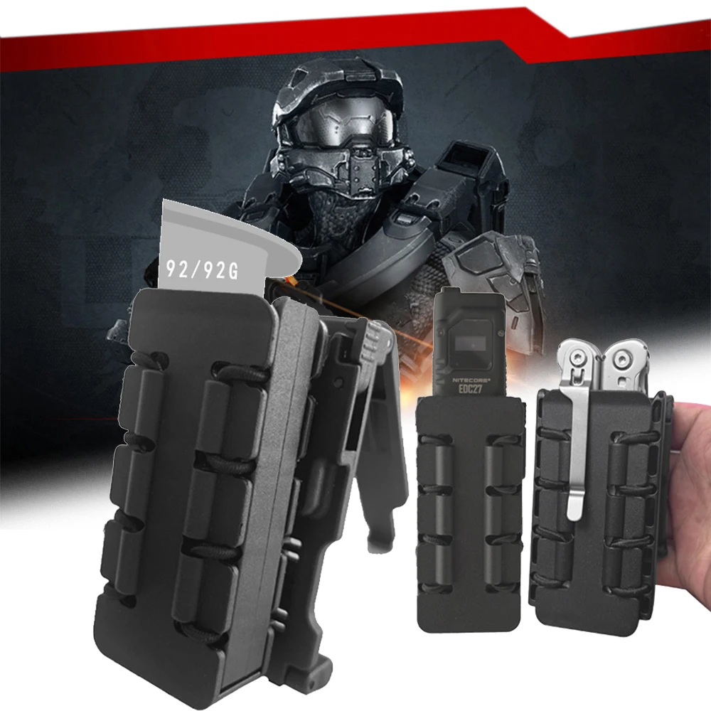 

Tactical Magazine Case Airsoft 92 92g Quick-Draw Magazine Packet EDC27 29 Flashlight Multi-Function Pliers Pouch for Belt Vest