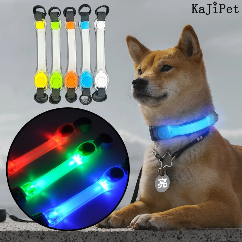 

1/2pcs Glowing Strap Tied To Pets Dog Collar/Harness/Leash Anti Lost Night Safety Waterproof Warning LED Light Dog Accessories