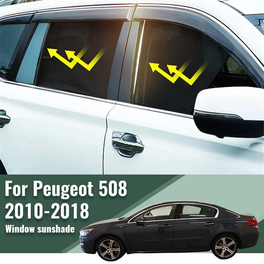 

For Peugeot 508 Sedan 2010-2018 Magnetic Car Sunshade Front Windshield Curtain Rear Side Window Sun Shades Shield