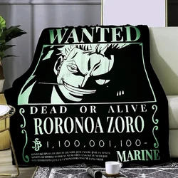 Hot Anime One Pieces Roronona Zoro Coperta stampata Coperte da picnic Coperta calda Morbida e confortevole Regalo di compleanno per viaggi a casa