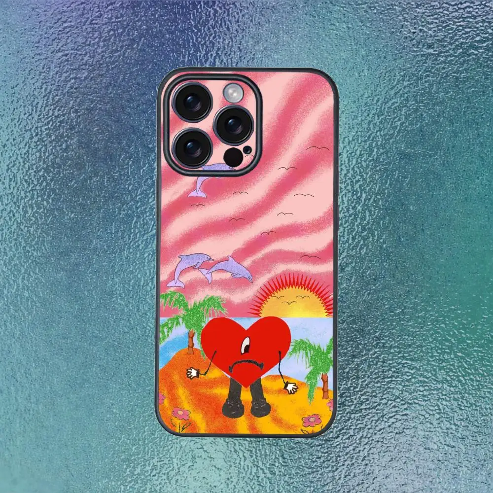 Singer Bad B-bunny Phone Case For IPhone 17 16 15 14 13 12 11 Pro Max Plus Mini Black Frosted Soft Shell Funda