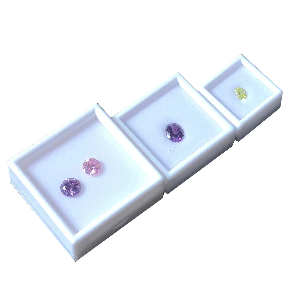 Wholesale Glass Lid Diamond Jewelry Storage Box Gemstone Display Case Gems Pendant Earring Packaging Gift Box 20Pcs