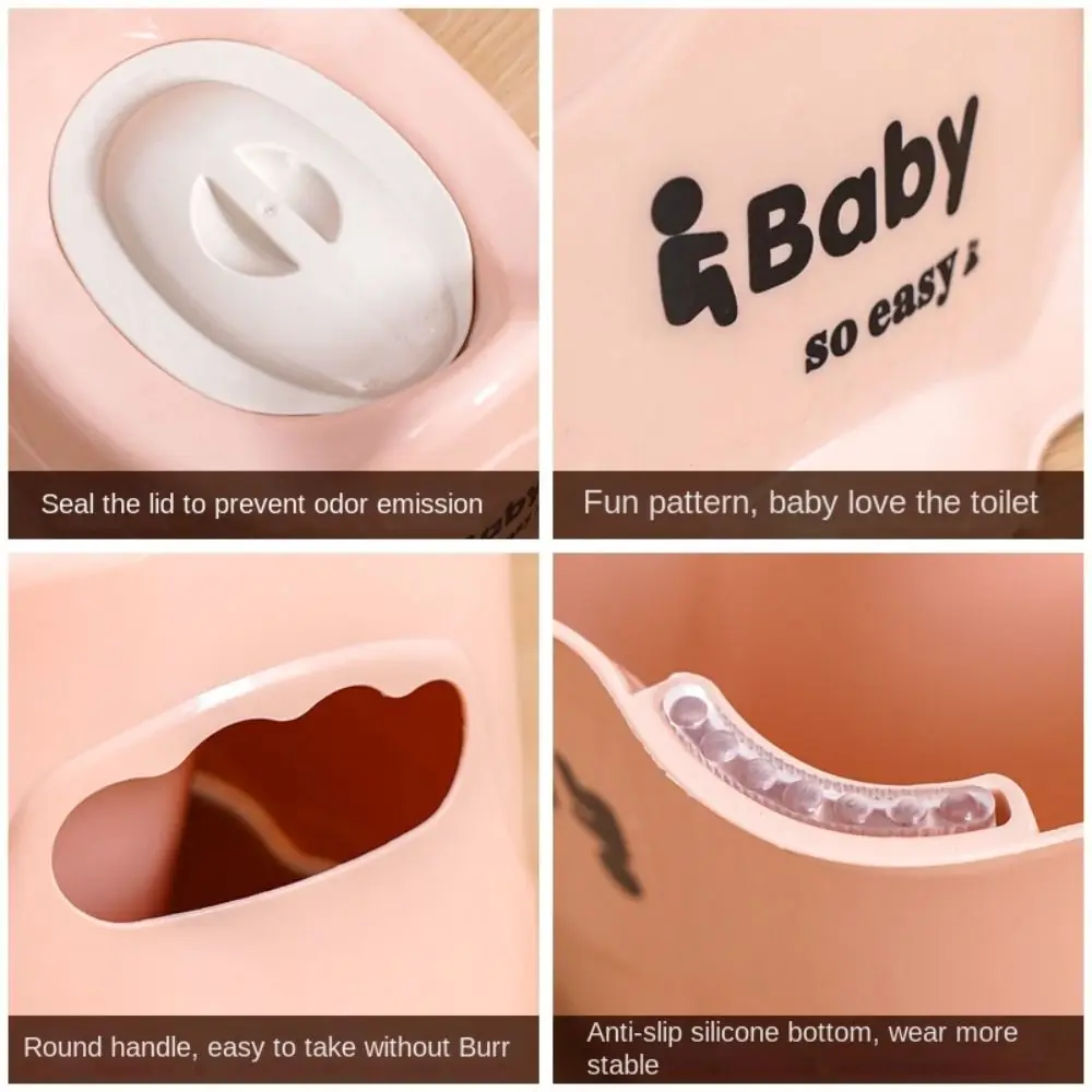 

Эргономичный дизайн, детское сиденье для приучения к горшку с крышкой, передвижной детский стул для писсуара, мультяшные туалетные принадлежности