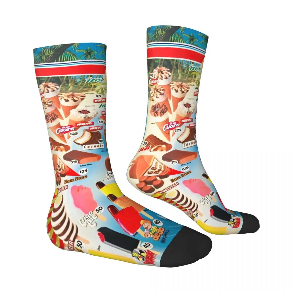 Couple Socks Funny Ice Cream Stockings Autumn Retro Quality Socks Design Outdoor Anti Skid Socks