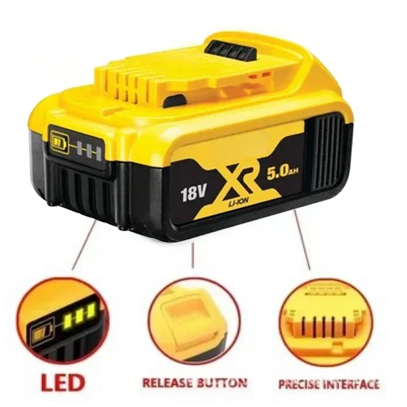 AT05-For Dewalt 18V 5000Mah Upgraded Durable Liithium Battery High-Capacity Battery For Electric Tool