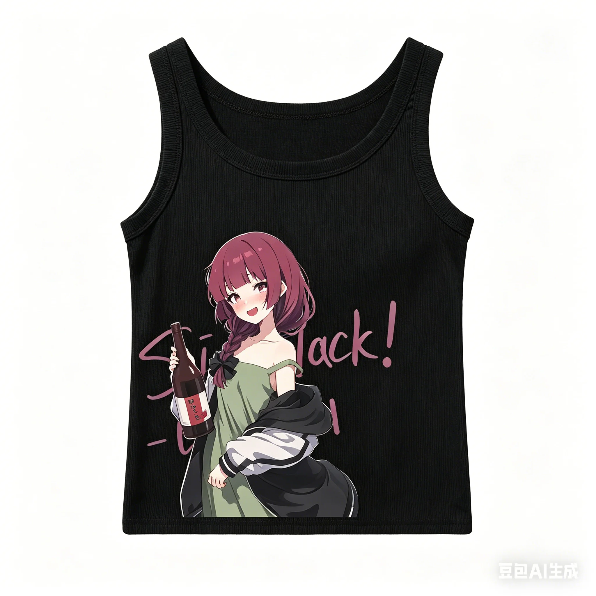 Bocchi the Rock! Ribbed Tank personality Clothes New Model Anime Tank top Yearround clothing Plus Size Y2k Short Streetwear soft