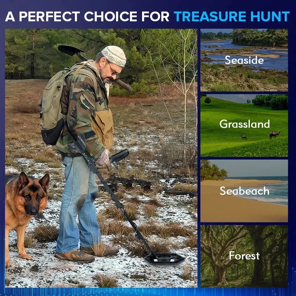 T66 Portable Folding High Accuracy LCD Display Handheld Underground Metal Detector for Outdoor Gold Treasure Hunting