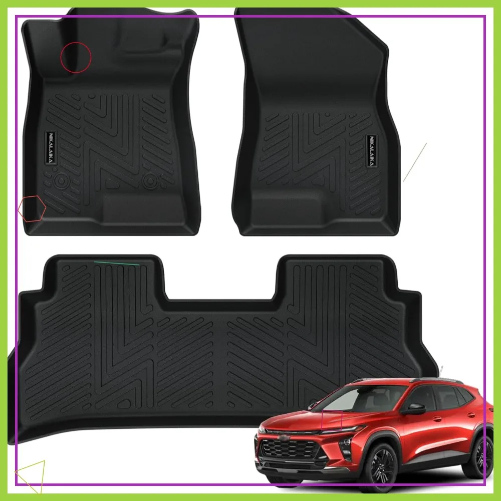 

All Weather Floor Mats for Chevy Trax 2024-2026, TPE Rubber Liners, Odorless & Anti-Slip, Black