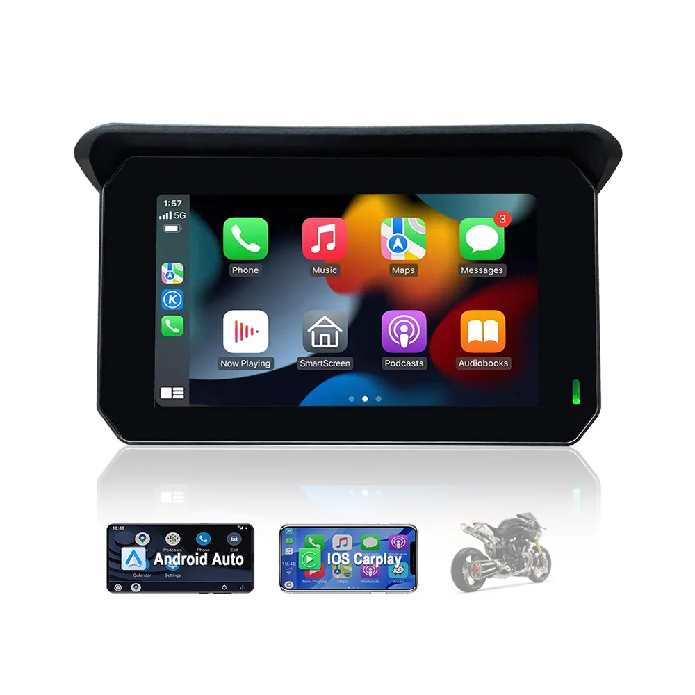 

Original Wireless CarPlay Display Screen Motorcycles Gps Navigator Auto GPS BT 5 inch Waterproof Motorcycle Carplay