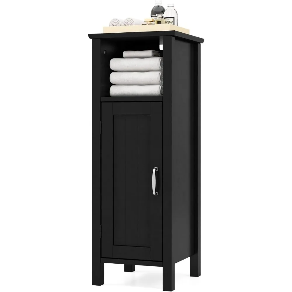 

Bathroom Floor Cabinet, Narrow Organizer Console Table Nightstand w/Adjustable Inner Shelves, Freestanding Storage Cabinet