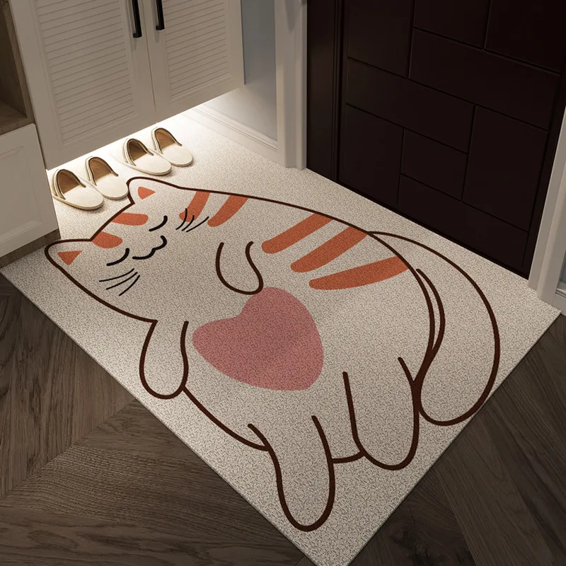 

Custom Entrance Doormat Cat Dog Cartoon Floor Mat Outdoor Entrance Bottom Cleaning Rug Wear-resistant Non-slip Silk Ring Doormat