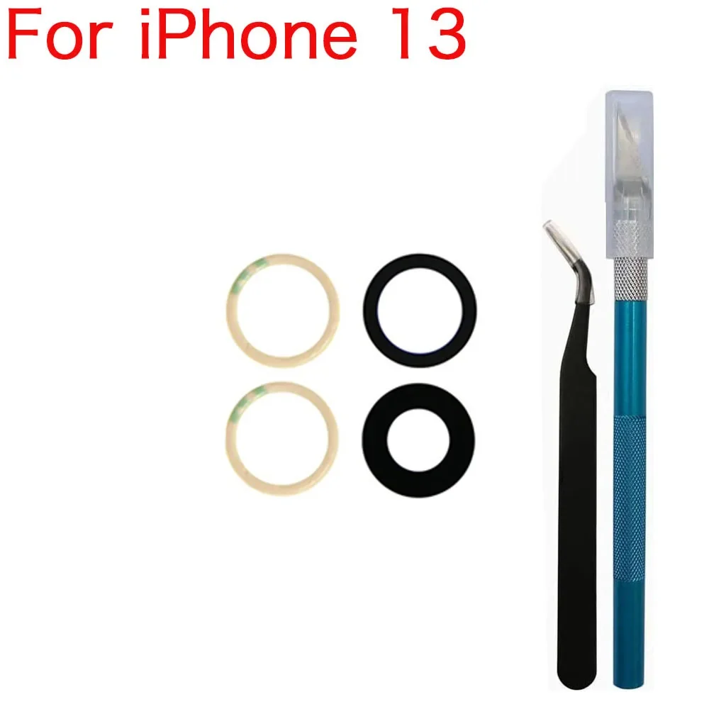 Back Camera Glass Replacement  For Apple iPhone 11 12 13 14 Mini Plus Pro Max  With Adhesive And Remove Tools