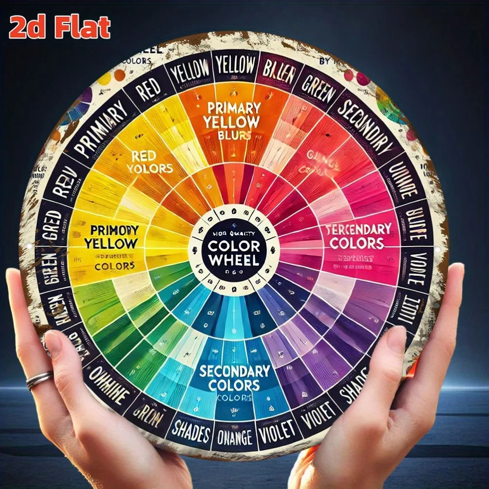 

Vintage Color Wheel MetalWall ArtSecondary&Tertiary Color Spectrum-Cafe,Garage-Designers &Decorative Plaque,Room Decor