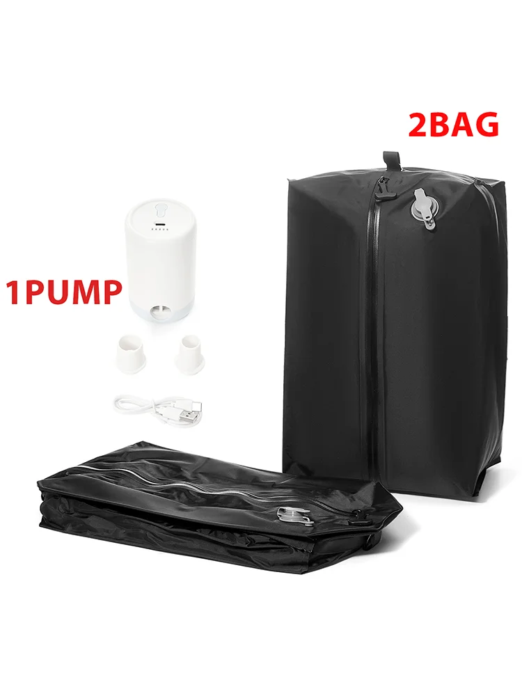 Travel Essentials Vakuum-Aufbewahrungsbeutel, Vakuum-Kompressionsbeutel für Kleidung mit elektrischer Pumpe, Koffer, Kleidungs-Organizer-Beutel
