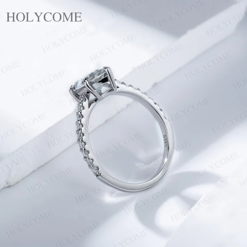 2CT Marquise-Schliff Moissanit-Verlobungsringe für Damen, 925 Sterling Silber, Einzigartiger Grauer Edelstein-Ehering, GRA-Zertifiziert – Detail 11