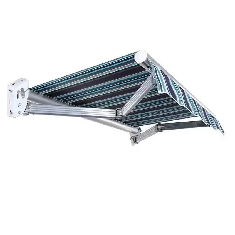 Adjustable Aluminum Frame Outdoor Awning with Durable Polyester Fabric for Supermarket Entrance and House Window Sun Shade