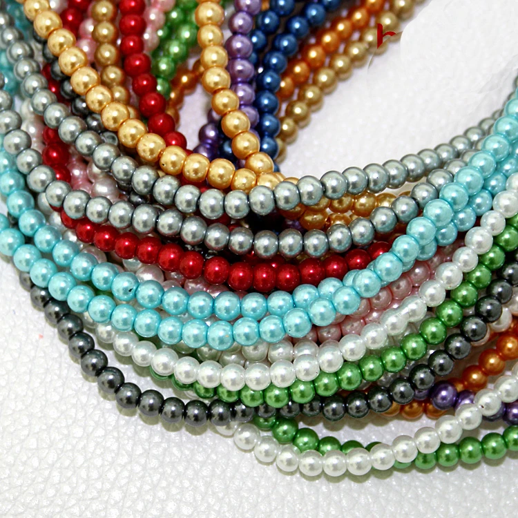 

10mm Round Glass Pearl Spacer Beads for Beading Crafts Making DIY Sewing Clothing Accessoris Decoration Art