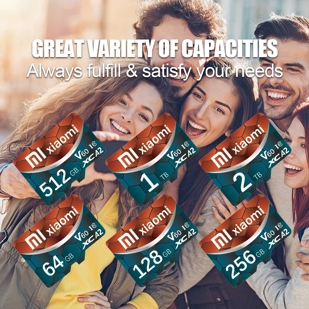 Scheda SD Micro TF Xiaomi Schede di memoria da 1 TB 2 TB 256 GB 512 GB Scheda flash SD ad alta velocità Scheda di memoria V30 per telefono/laptop/desktop/Cam