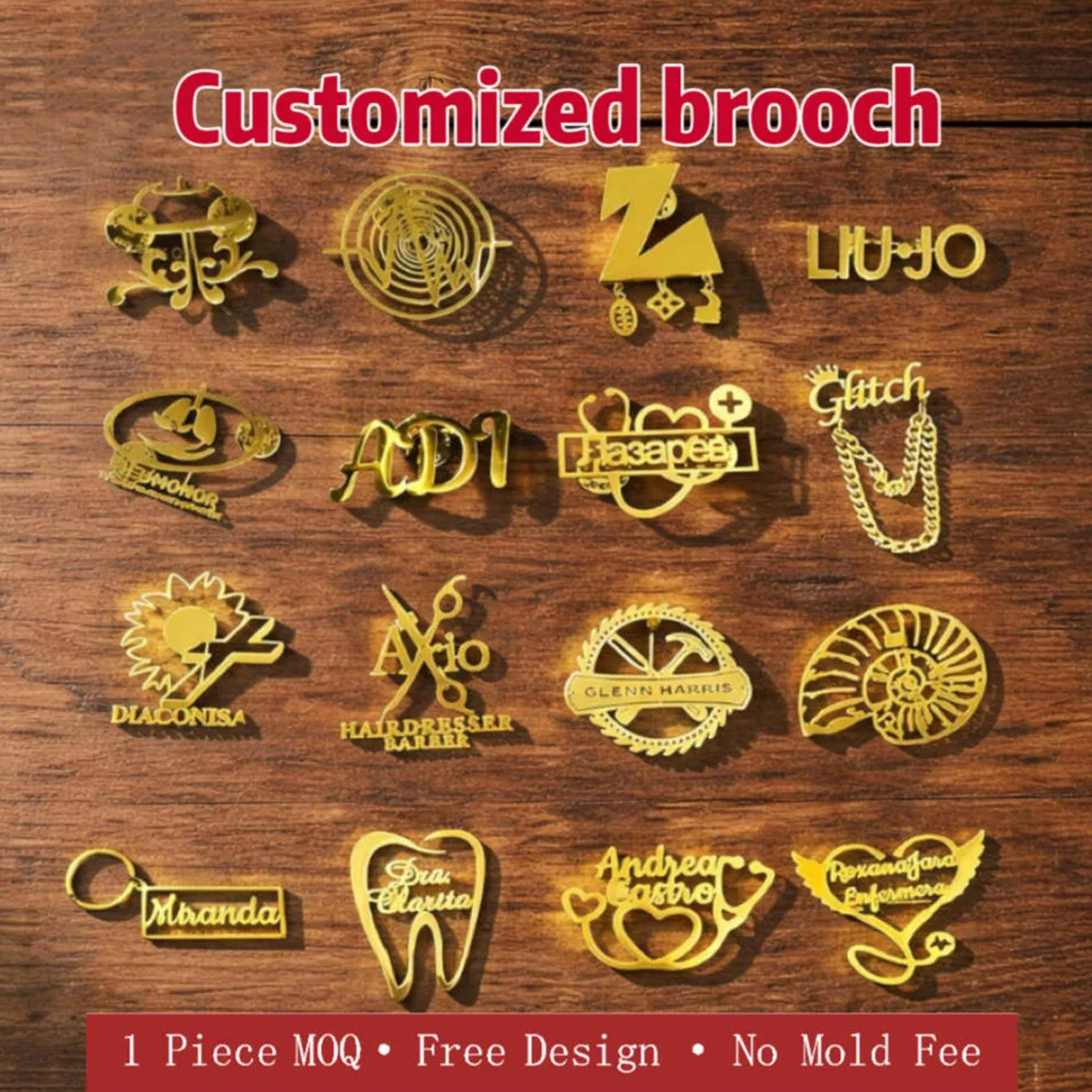 Custom logo brooch, any logo/graphic/pattern/shape, company logo, painting image design brooch, birthday gift, unique gift