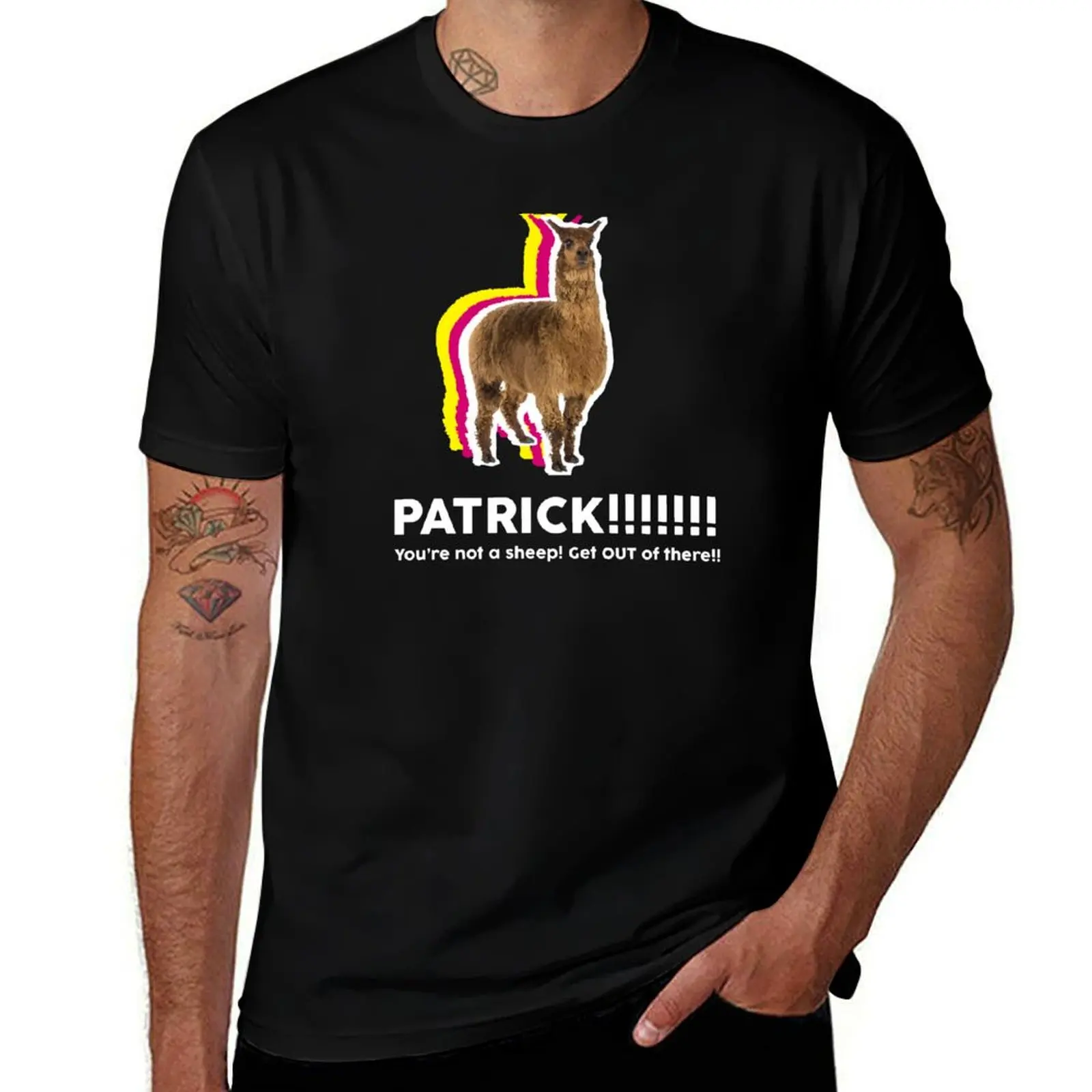 

Patrick!! The sassy Alpaca from Tik Tok T-Shirt black cotton t-shirt plain for man package t shirt man designer T-Shirt