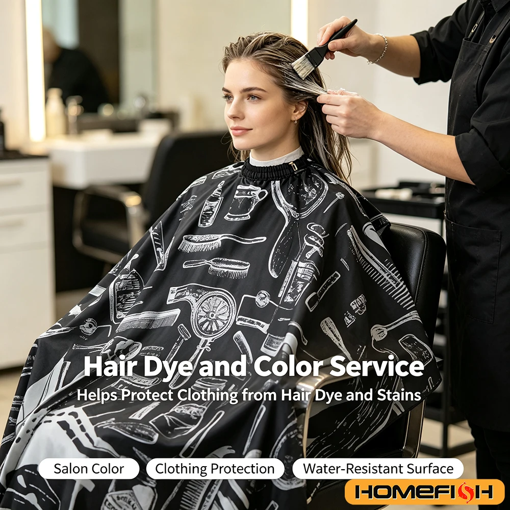 Professionelle Haarschneideschürze Friseursalon-Umhang Haarschneidetuch Haarschneideschürze Friseurzubehör – Detail 3