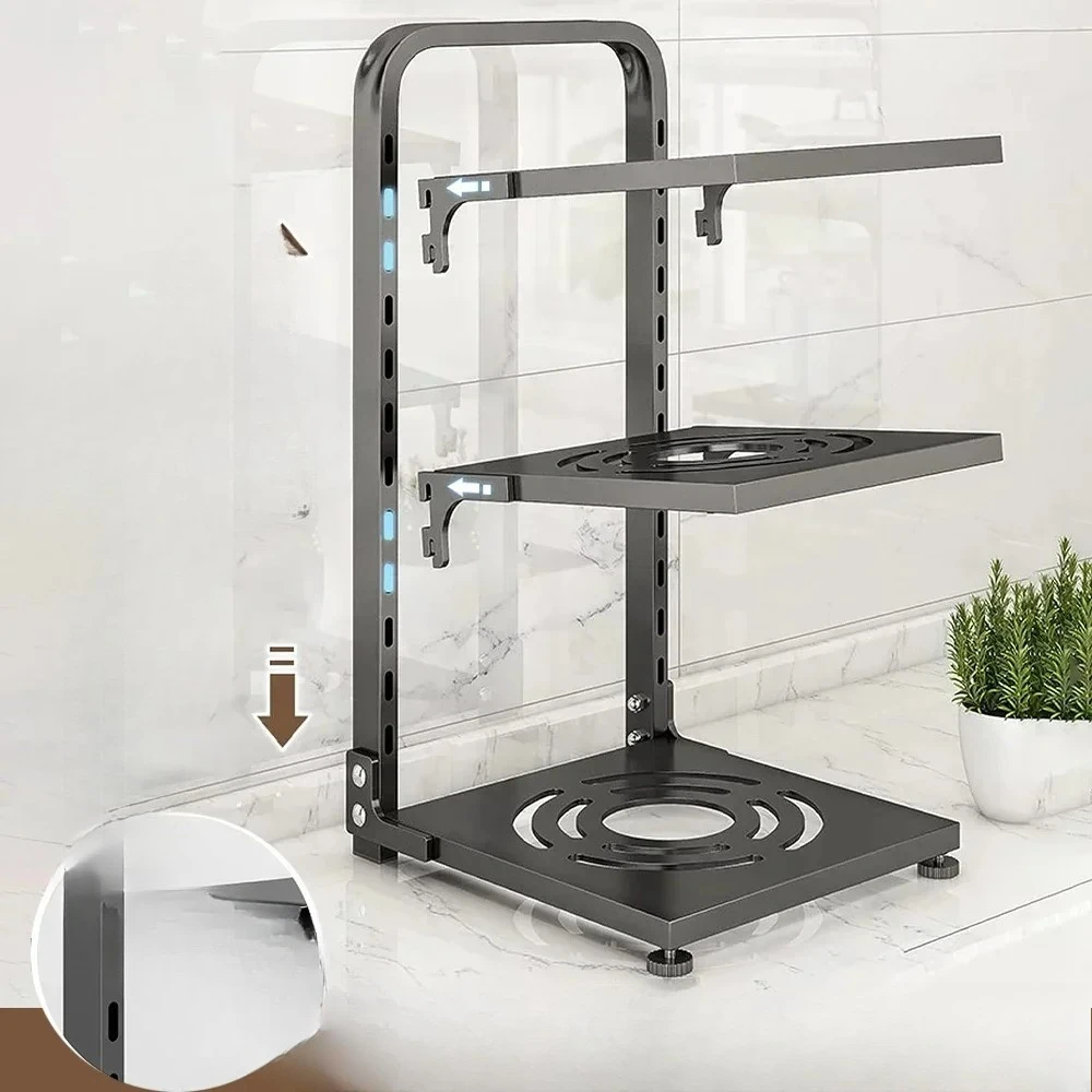 

#For Pot Rack Holder Adjustable Pot Storage Racks Under The Sink Rustproof Snap-On Shelf Countertop Storage Rack Organizer Kitch