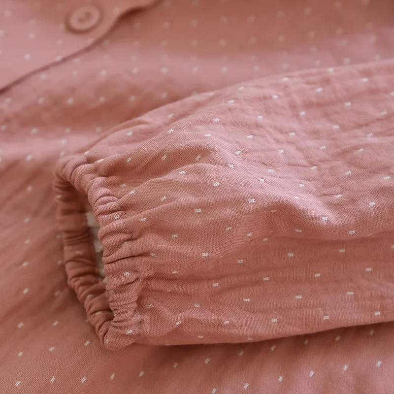 2025 nova primavera e outono conjunto de pijamas femininos 100% algodão calças de manga comprida de duas peças simples casual roupas de casa