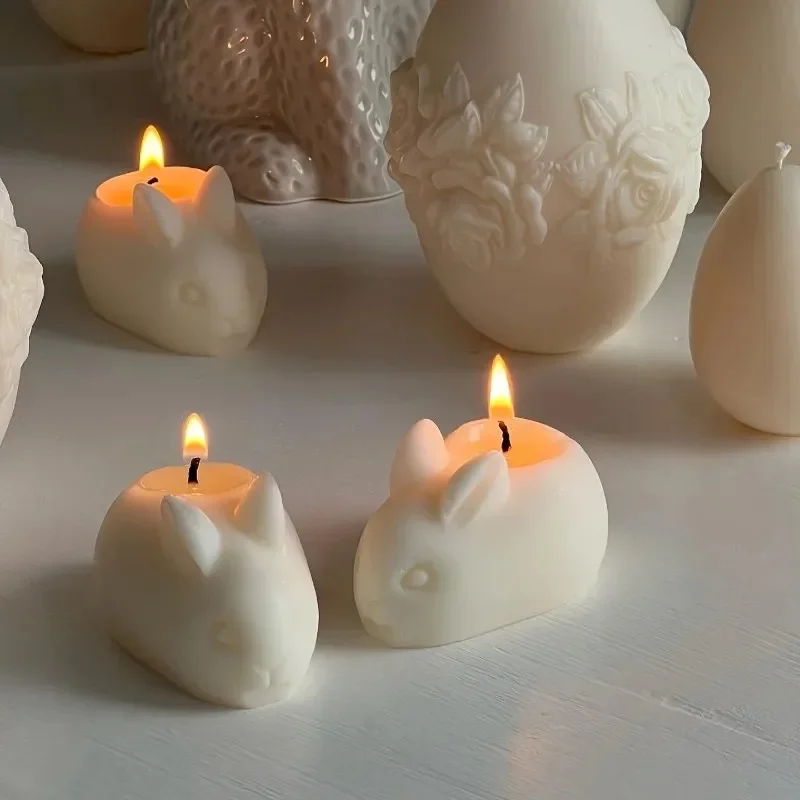 

2026-A Высококачественная силиконовая форма 2-в-1 для 3D-фигурок кроликов - легко извлекаемые, прочные и гибкие, для изготовления свечей