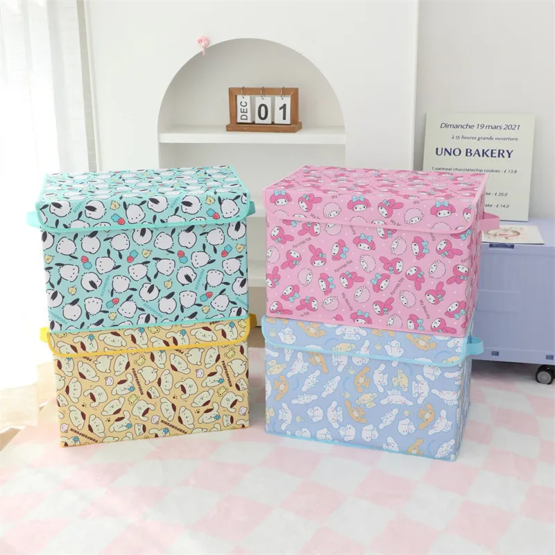 

Kuromi cartoon storage box Sanrio Japanese style Kawaii cute Dustproof debris box bedroom dormitory Portable small Anime box