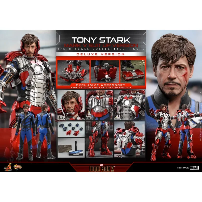 

HOTTOYS HT 1/6 MMS599 MMS600 TONY STARK Iron Man2 Tony MK5 Racing Suit Armor Version Hand-me-down Model Movable Figures Hobby