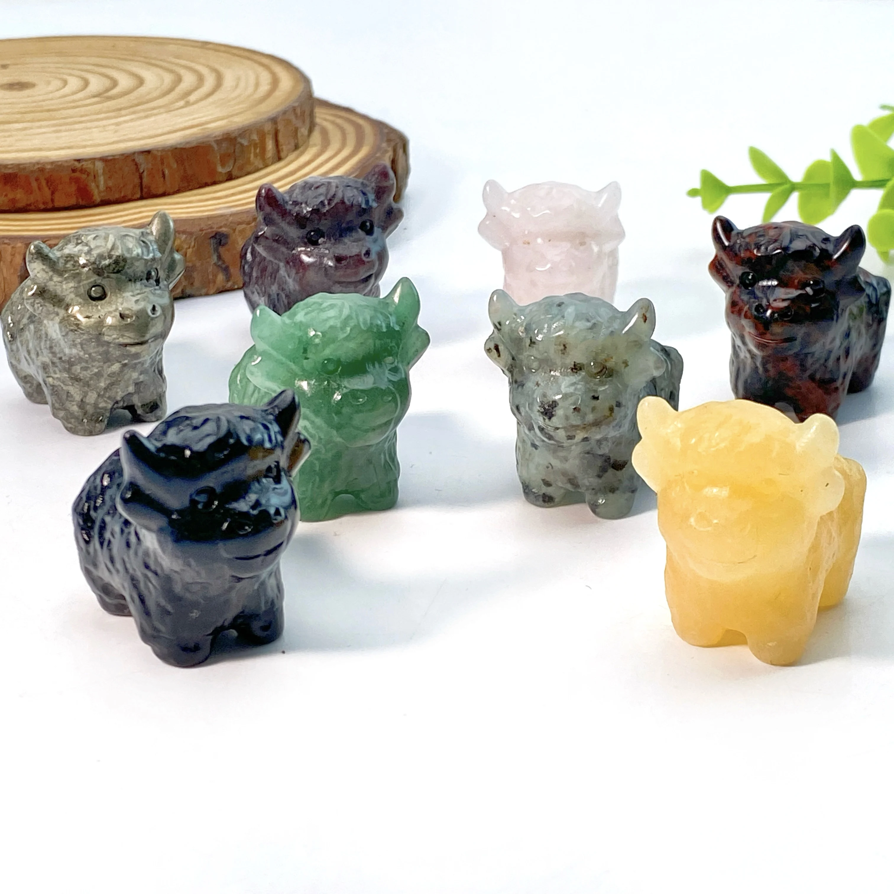1PC Mixed Material Cattle Carving,Stone Collections,Excellent Gifts,Family And Friends Gift,DIY Decoration,Room Decoration