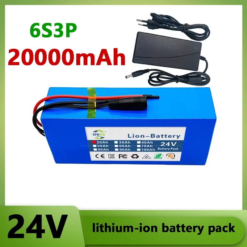 

24V 30Ah 6s3p 18650 lithium battery 24V 30000mAh lithium-ion battery pack+charger