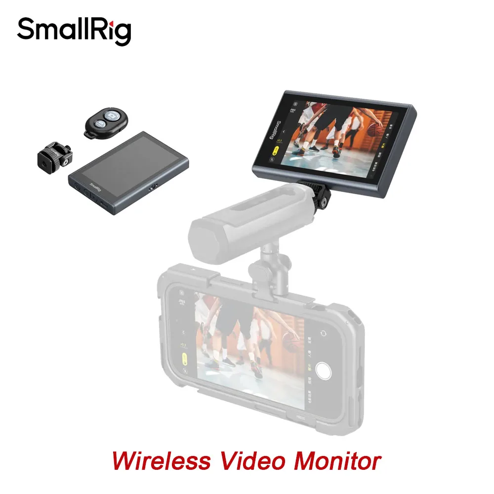 

SmallRig 4850 Wireless Remote Control Video Monitor for iPhone & Android - Blackmagic Camera App Compatible, 1080P Low Latency