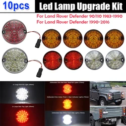 10pcs LED Fog Lamp Reverse Light Turn Signal Indicator Lights for Land Rover Defender 90/110 1983-2016