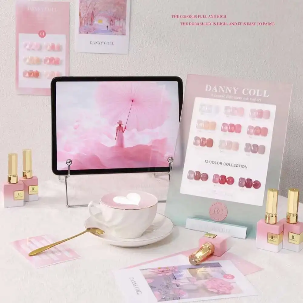 12 Color Series Set Gel Nail Polish Magic Copper Lipstick Avocado Yellow Glitter Nail Gel Varnish Gelpolish Cat Eye Gel Polish
