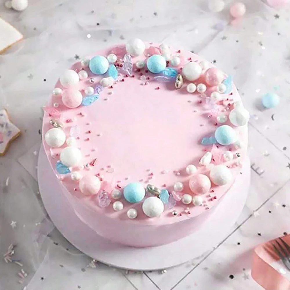 85 g Mix-Farben, weiße Perlenstreusel, Kuchenaufsatz für Geburtstagsfeier, Dessert, Backdekoration, Kuchendekorationen nur zur Dekoration – Detail 3