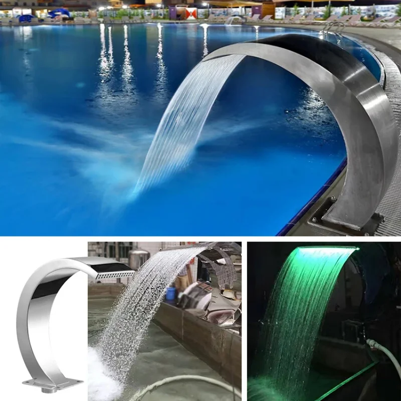 custom.Outdoor Stainless Steel Waterfall Fountain Spa & Swimming Pool Blade Feature & Accessory