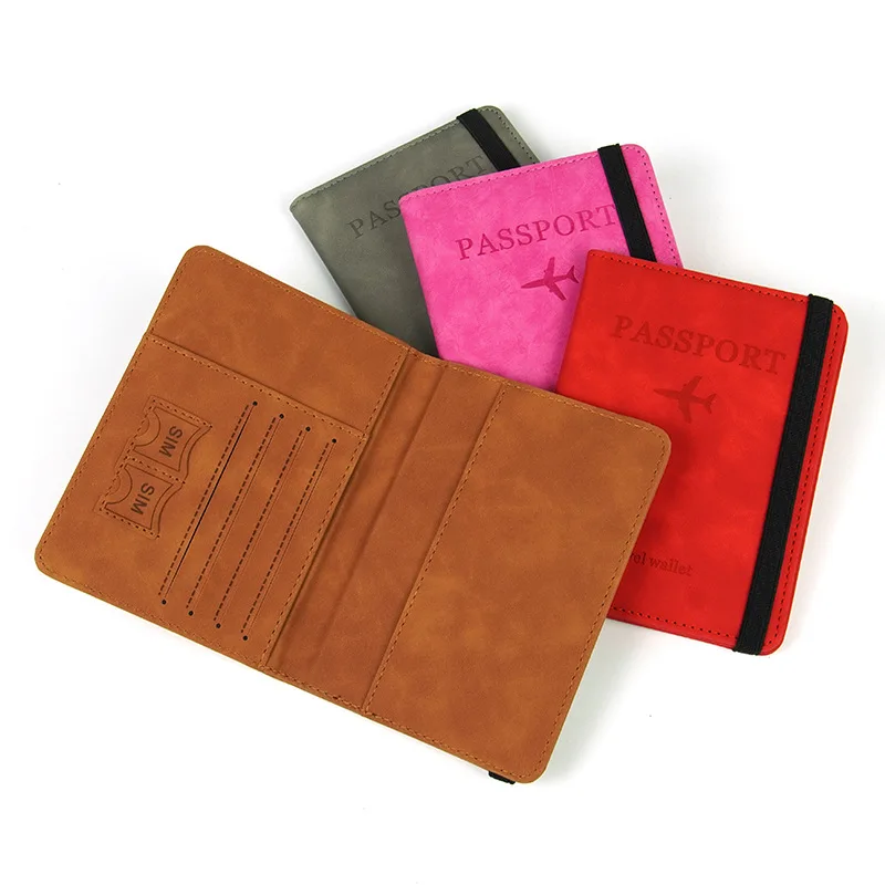 PU Leather Passport Protector Case RFID Blocking Passport Holder Covers for Internation Travel with Inner ID Credit Card Slot