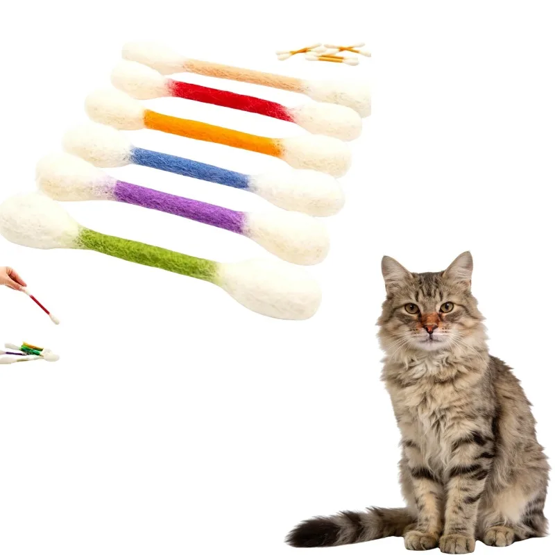 

Creative Stylish Oversized Cotton Swab Shaped Pet Play Gadget Practical Bite Resistant Teeth Grinding Interactive Cat Toy