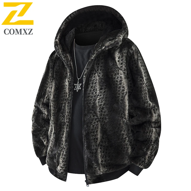 

Зимние пальто 2025 года, утепленные куртки, толстовки на молнии с длинными рукавами, повседневное спортивное черное пальто с леопардовым принтом, мужская и женская куртка с капюшоном