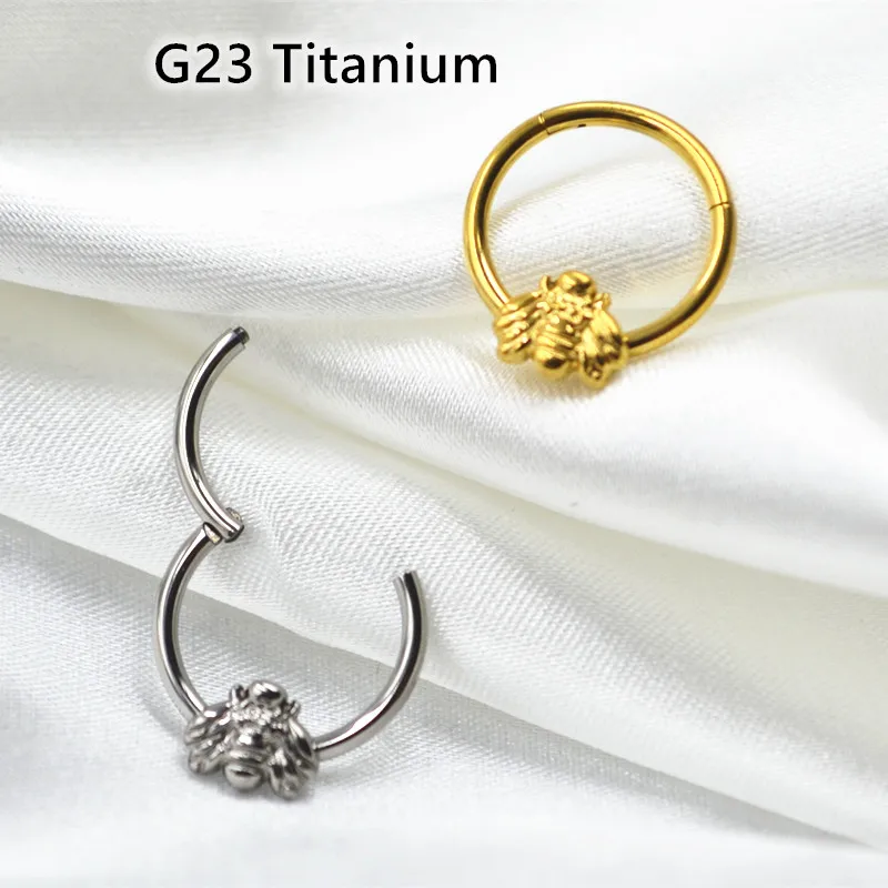 50-pz-gioielli-penetranti-del-corpo-tutti-g23-titanio-forma-di-ape-orecchio-helix-daith-cartilagine-trago-orecchino-naso-clicker-setto-anello-a-cerchio