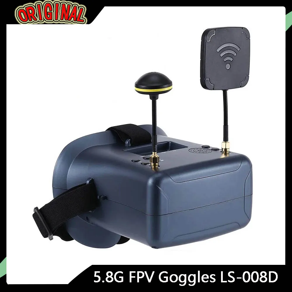 

Очки FPV 5,8G LS-008D (LS008D) — 4,3 дюйма, 40 каналов, двойная антенна DVR, встроенный аккумулятор для гоночного дрона на радиоуправлении, шлема FPV