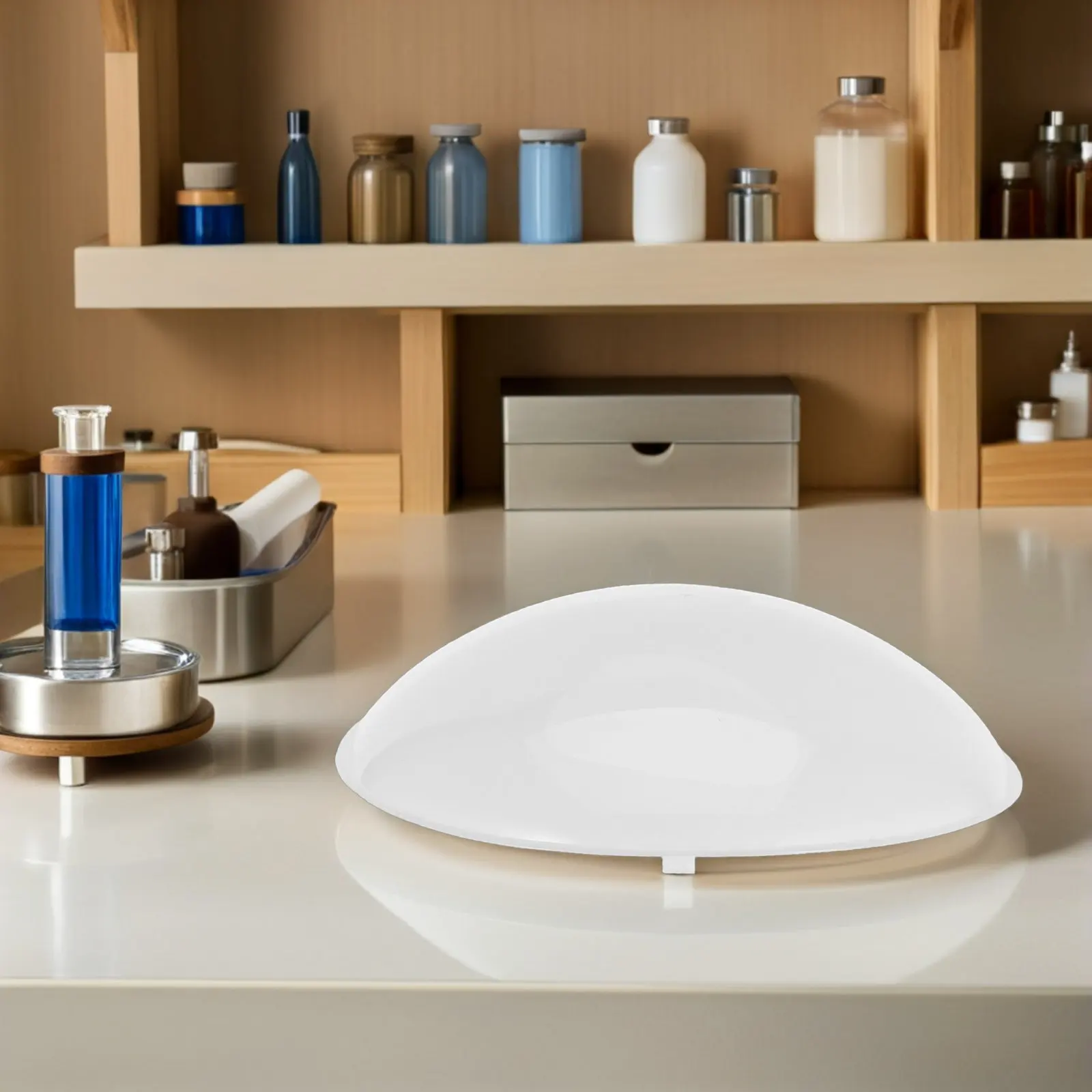 丸型プラスチック天井ランプシェードカバー-内径26cm-簡単穴あけ不要の埋め込み式取り付け-寝室-キッチン-バスルーム用