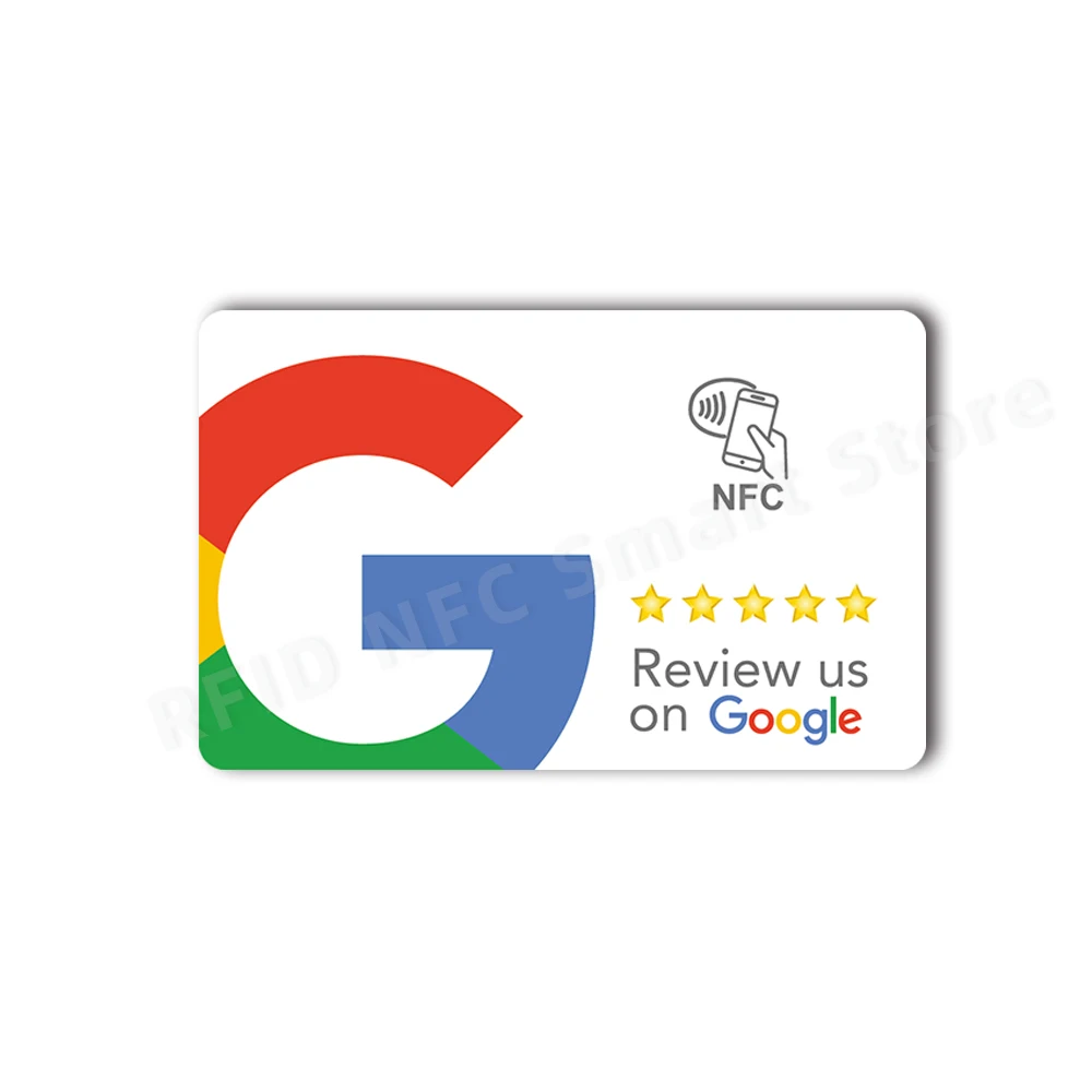 

NFC 13.56MHz Review us on Google Trustpilot Tripadvisor Reviews NFC Tap Cards NT/AG215 504bytes NFC-Enabled Google Reviews Cards