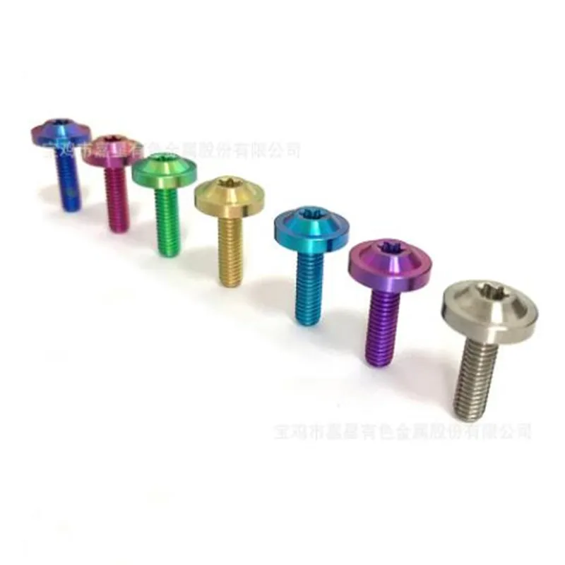 10Pcs M4 M5 M6 M8 TC4 Gr5 titanium torx Socket Flange Button Head Screws With Collar Bolt