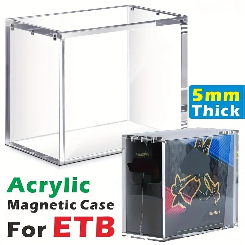 5mm Dicke Acryl-Stapelbare Vitrine Kompatibel mit ETB Elite Trainer Boxes, Transparente Robuste Aufbewahrung für Sammelkarten