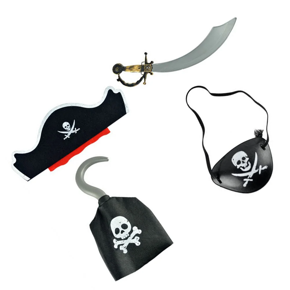 4-delige piraat rekwisieten set comfortabele Halloween kostuumaccessoires voor rollenspel maskerade partij cosplay