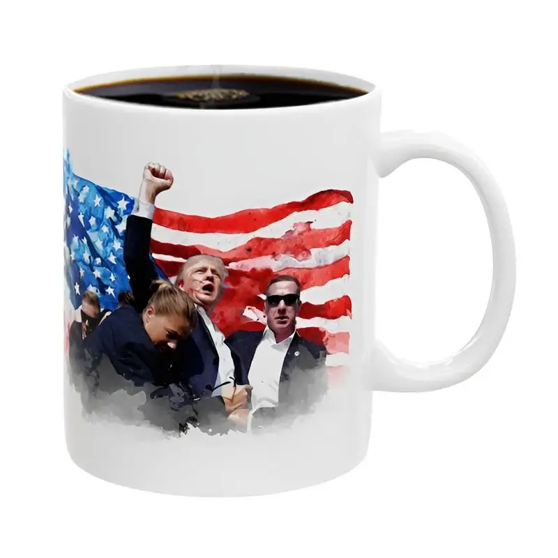 Fight 2024 President Mug President Tea Cup Won't Be Stopped Creative Coffee Mugs President Fight Ceramic Drinking Cup For Hot Or