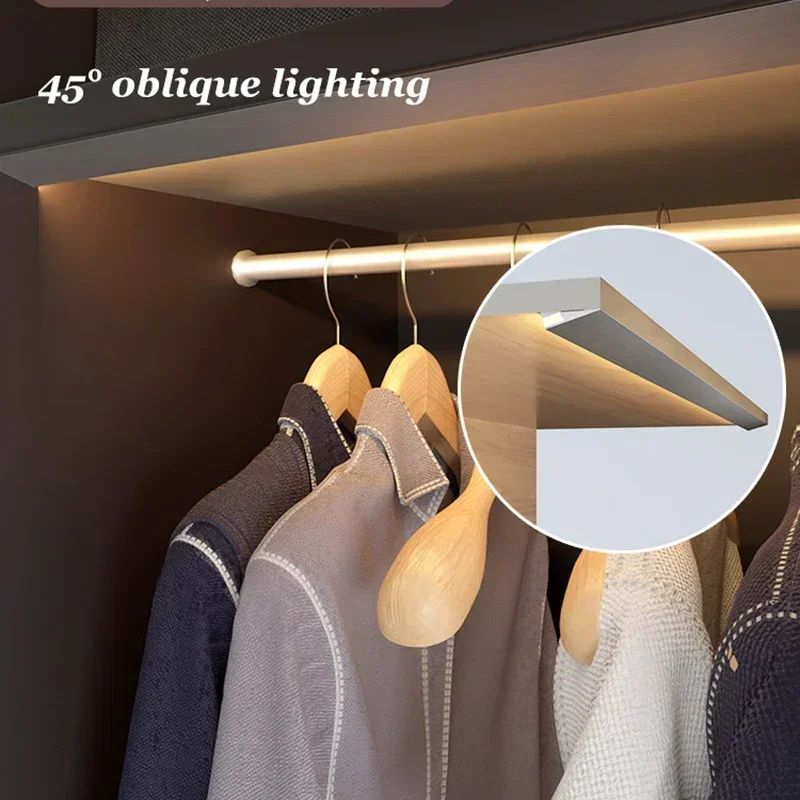 Cabinet Lamp Aluminum Profile Led Strip Channel with Silicone Diffuser Cover Hidden Led Shelf Light for Wardrobe Closet Lighting