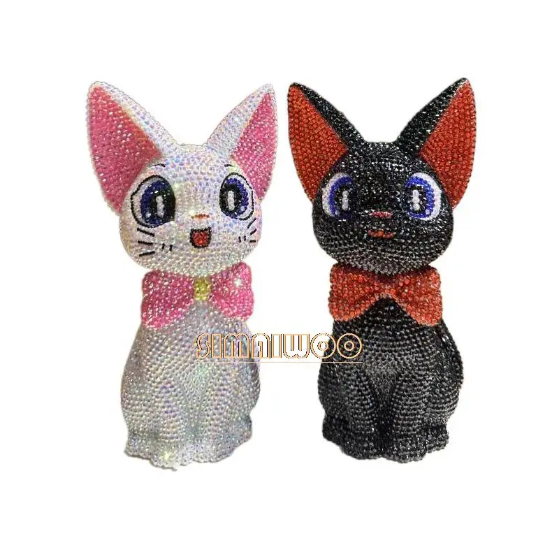 

DIY Rhinestone Cat Beauty Coin Storage Home Exhibition Statue Shinning Mosaic Statue Crystal Handcraft Cross Stitch Luxury Gift